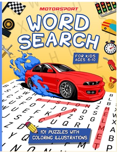 Motorsport Word Search for Kids Ages 6 - 10: Car and Motorcycle Word ...
