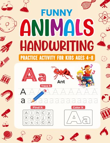 Funny Animals Handwriting Practice Activity For Kids Ages 4-8 | Improve ...