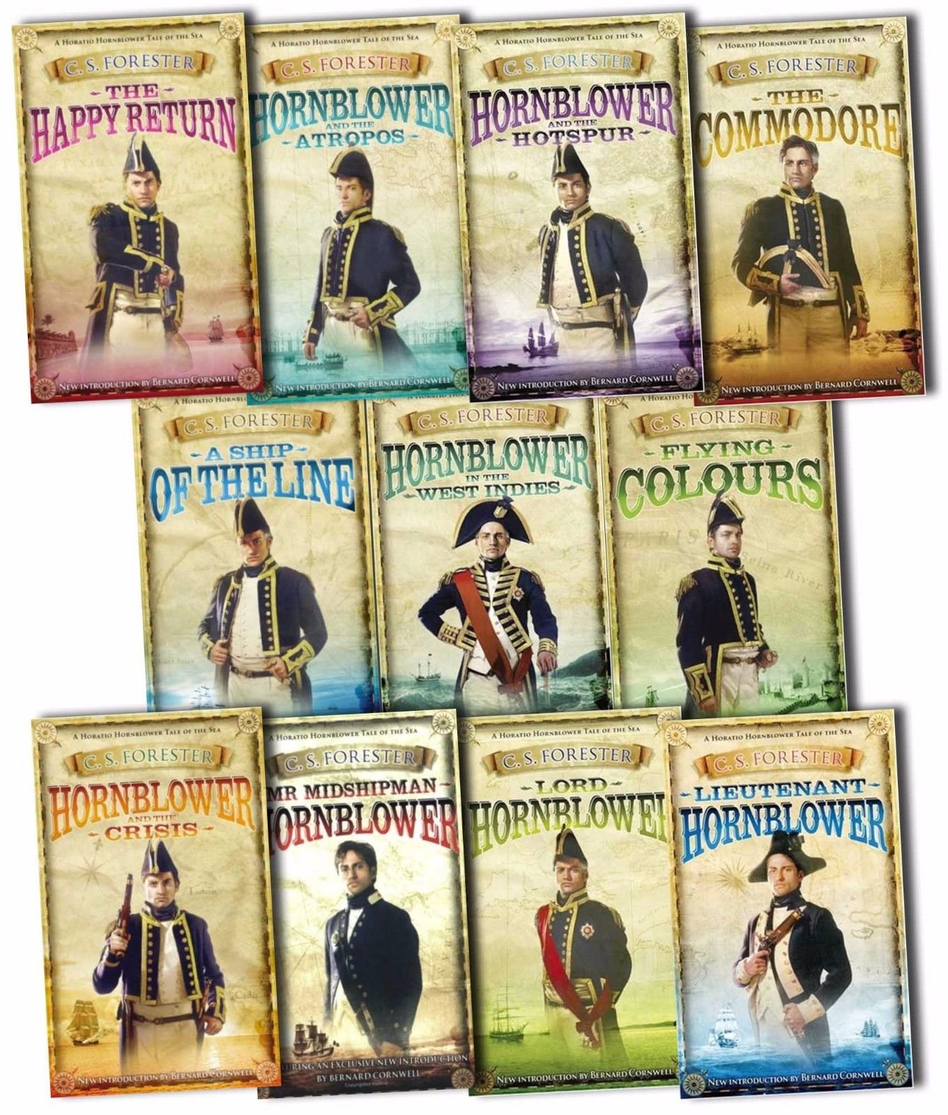 C S Forester Hornblower Saga 11 Books Collection Set (Mr.Midshipman Hornblower,Lieutenant