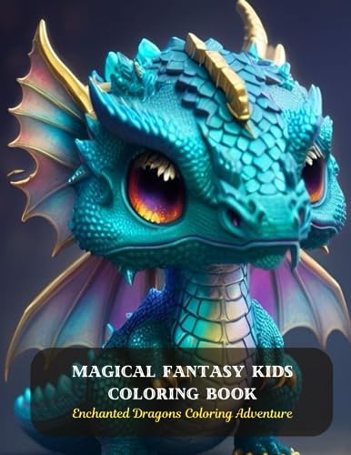 Magical Fantasy Kids Coloring Book: Enchanted Dragons Coloring ...