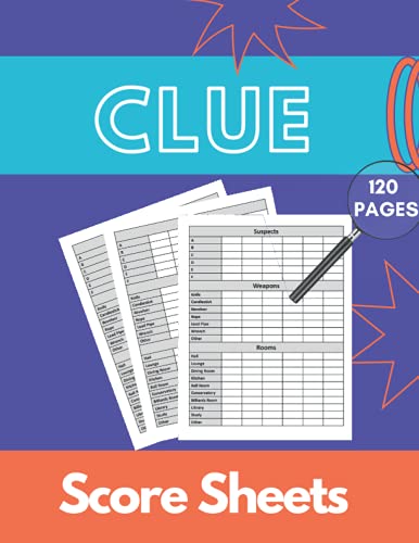 Clue Score Sheets: Score Pad for Clue Board Game, Clue Detective ...