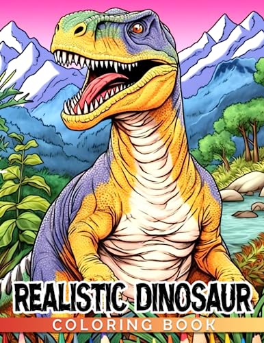 Realistic Dinosaur Coloring Book: Detailed Illustrations of ...