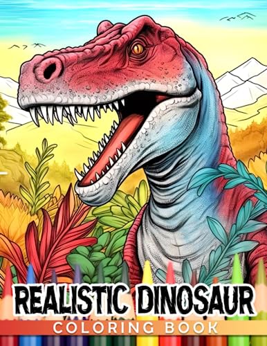 Realistic Dinosaur Coloring Book: Detailed Illustrations of ...