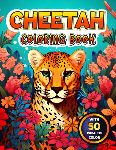 Cheetah Coloring Book: For Animal Lovers, Great For Stress Relief ...