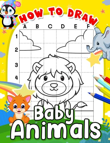 How To Draw Baby Animals: Cartoon Animal Easily Guide Book Drawing Step