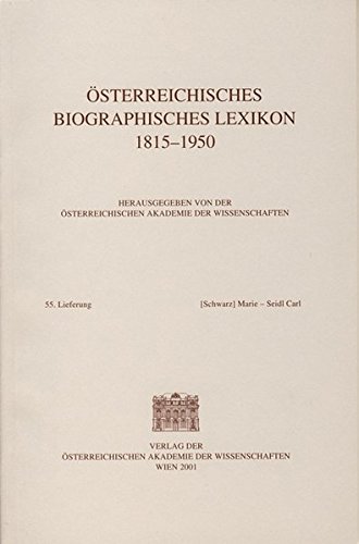Osterreichisches Biographisches Lexikon 18151950 Schwarz Seidl by
