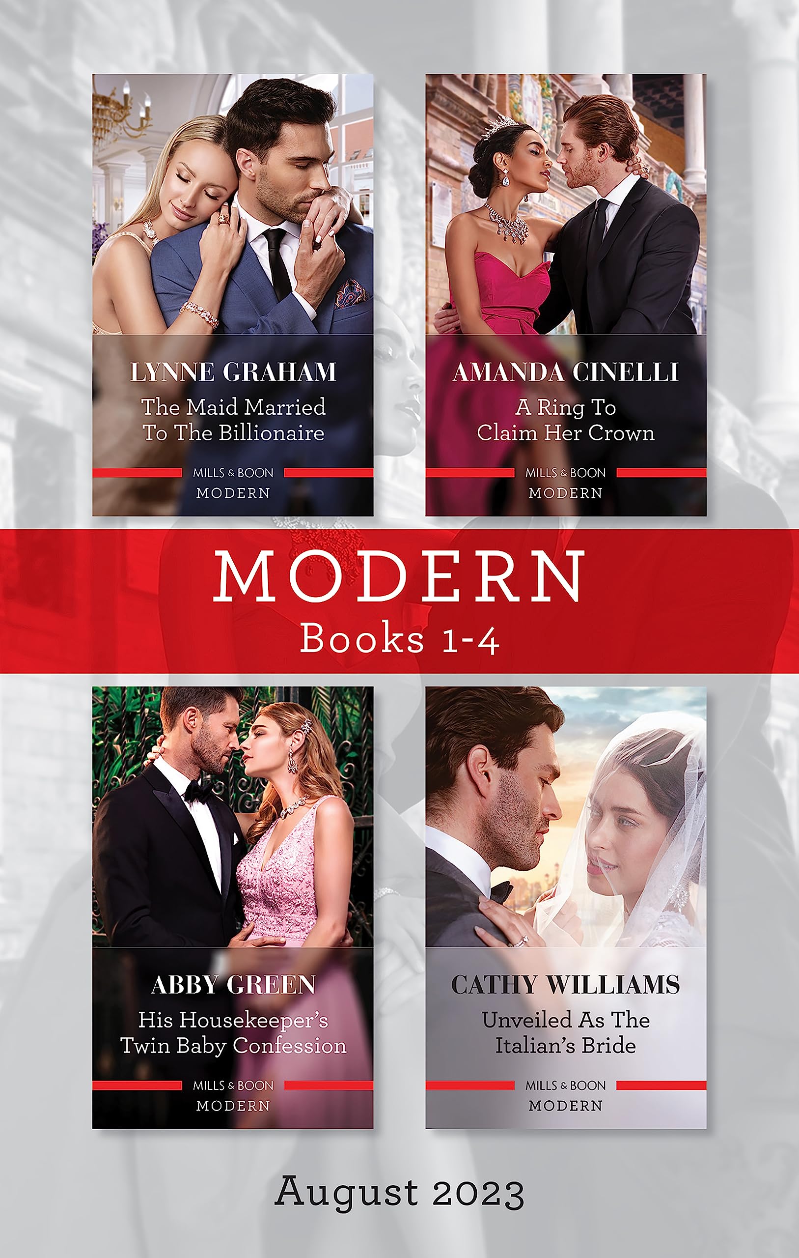 Modern Box Set 1-4 August 2023/The Maid Married to the Billionaire/A Ring to Claim Her Crown/His Housekeeper's Twin Baby Confession/Unveiled as the
