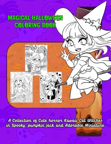 Magical Halloween coloring book: A Collection of Cute horror Kawaii Cat