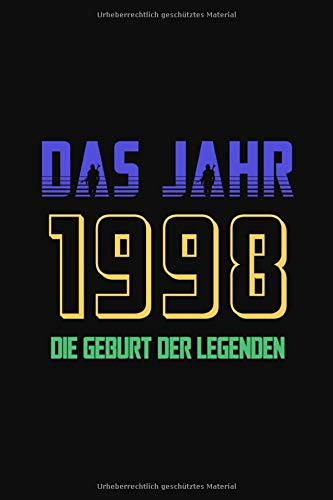 Das Jahr 1998 die Geburt der LEGENDEN Notizbuch a5 kariert