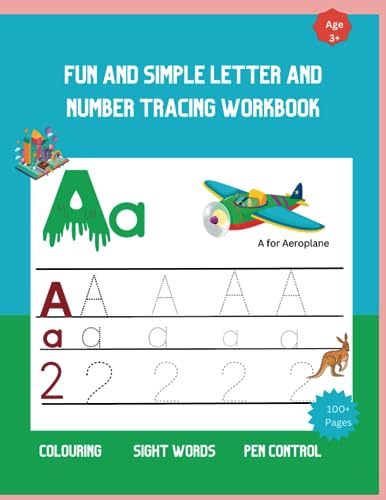 fun and Simple Letter &amp; Number Tracing Workbook: A Playful Guide for ...