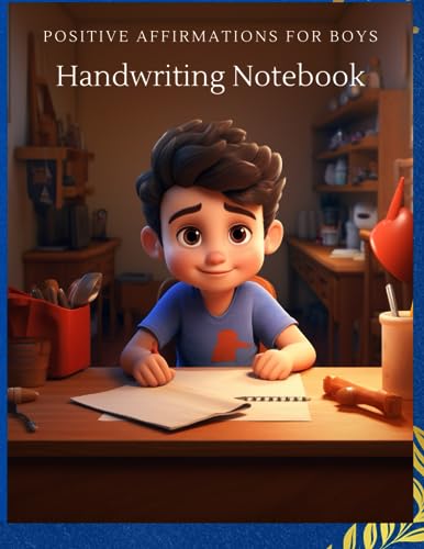 Positive Affirmations For Boys: Handwriting Notebook: Handwriting and ...