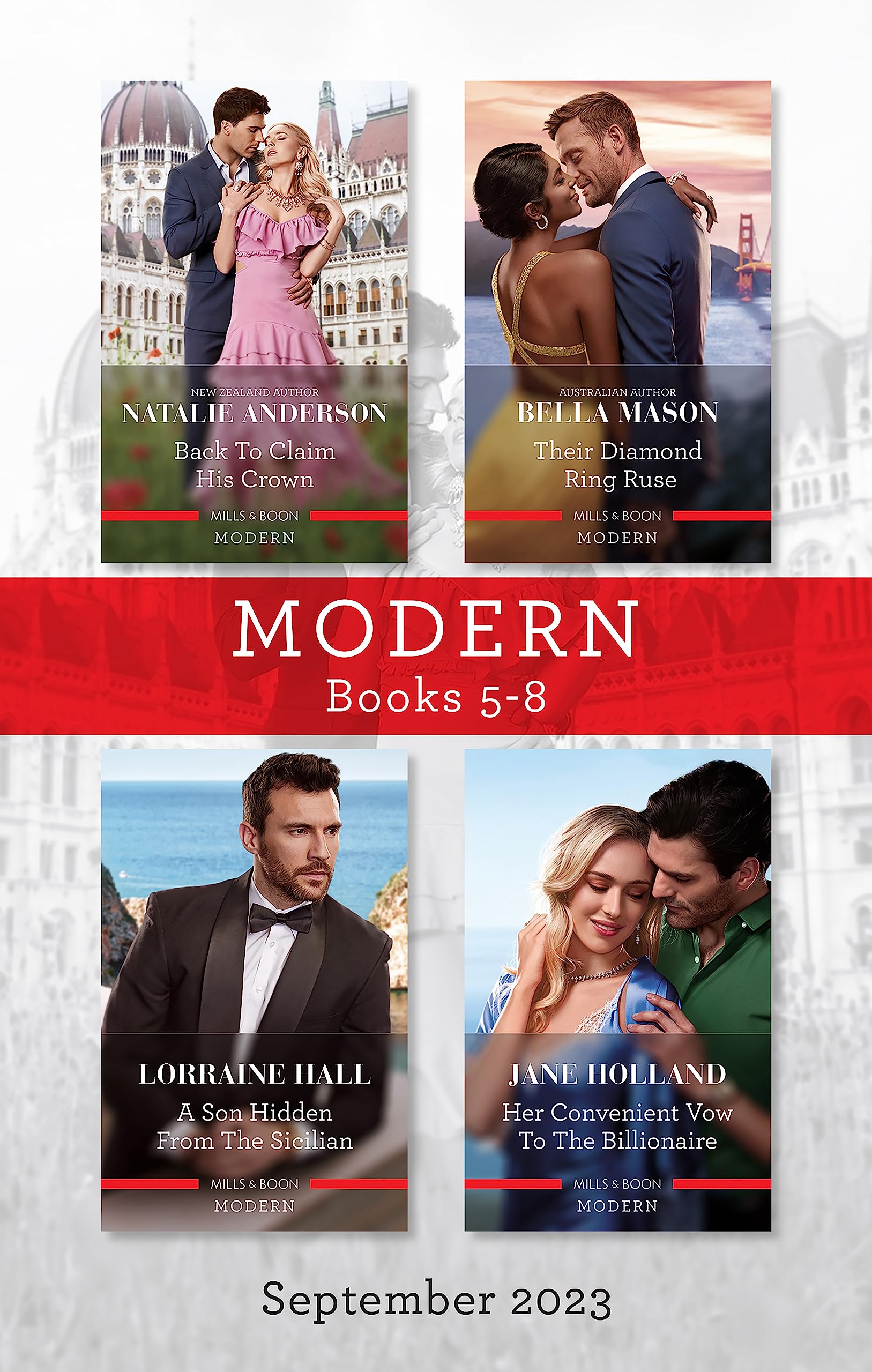 Modern Box Set 5-8 Sept 2023/Back to Claim His Crown/Their Diamond Ring Ruse/A Son Hidden from the Sicilian/Her Convenient Vow to the Billionaire