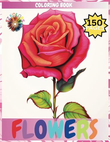 Flowers Coloring Book: Large Print Floral Coloring book For Adults ...