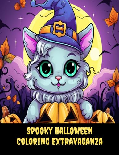Spooky Halloween Coloring Extravaganza: 50 Easy Pages for Kids Ages 4 8