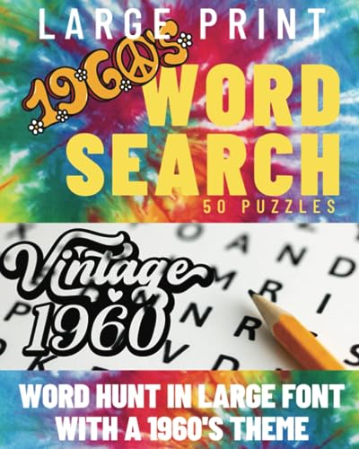 Large Print 1960's Word Search: Word Hunt in Large Font with a 1960's ...