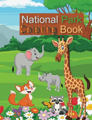 National park coloring book: coloring book for kids | different animals