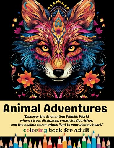 Animal Adventures Coloring Book for Adult: Stress Relieving Designs