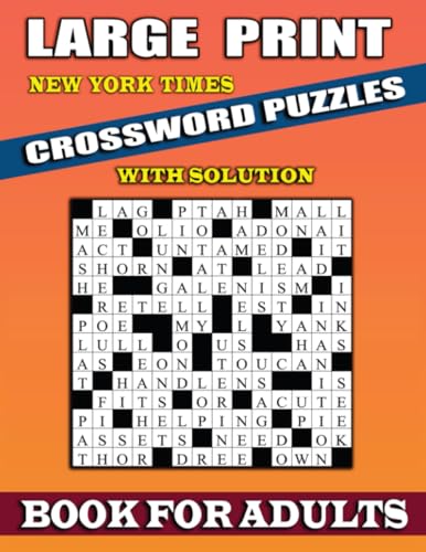 Large Print New York Times Crossword Puzzles Book For Adults: Large ...