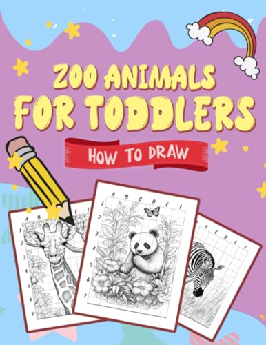 How To Draw Zoo Animals for Toddlers: Fun and Educational Coloring Book ...
