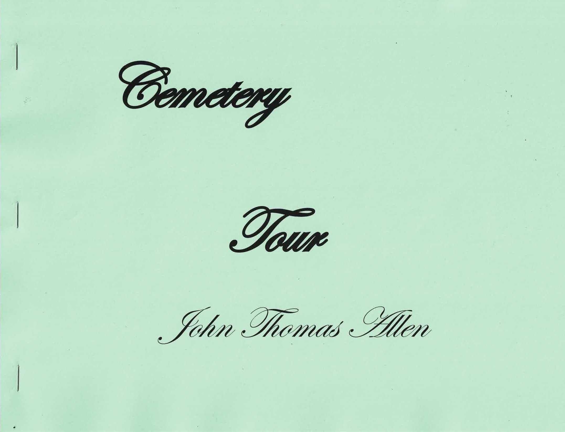 Cemetery Tour by John Thomas Allen Goodreads