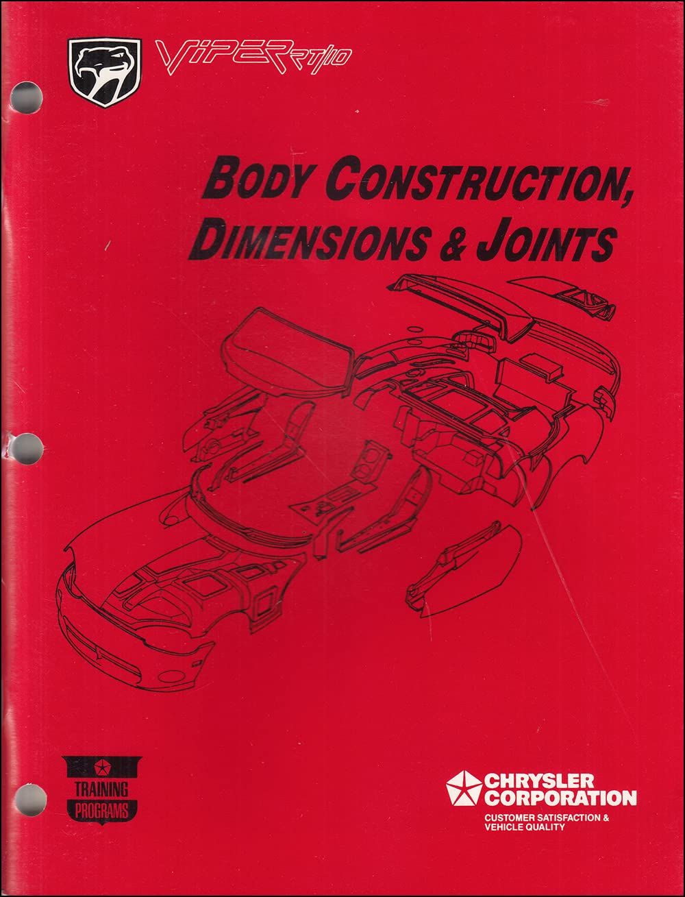 19921995 Dodge Viper RT/10 Body Construction, Dimensions & Joints
