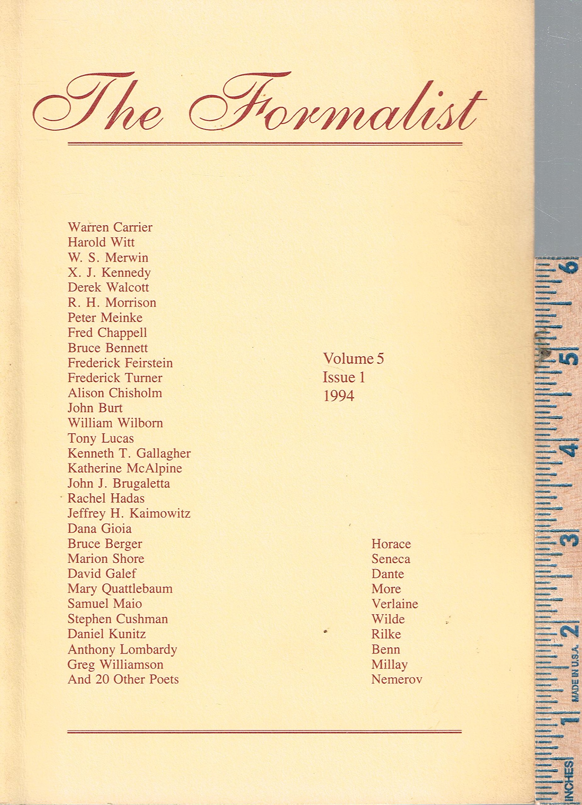 the-formalist-a-journal-of-metrical-poetry-volume-5-issue-1-by