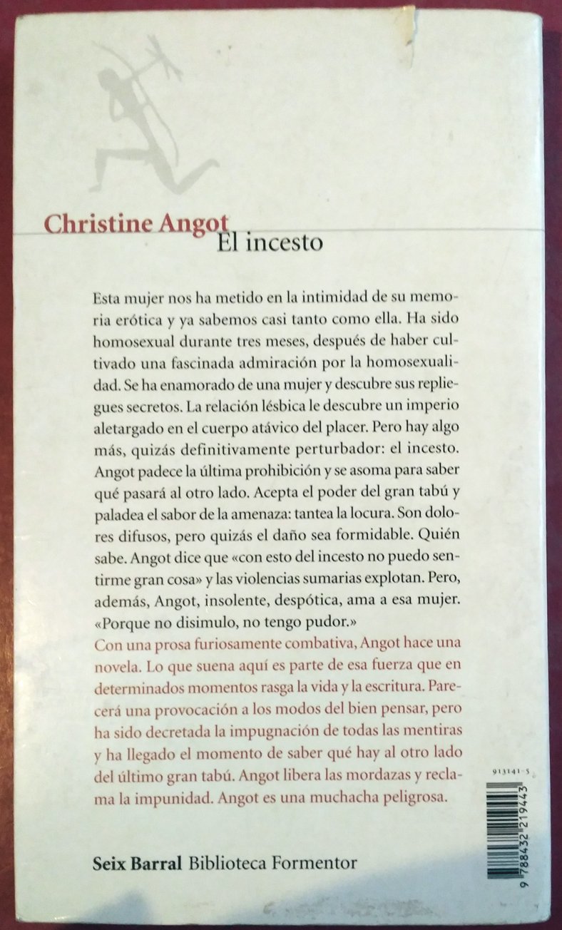 El incesto by Christine Angot Goodreads