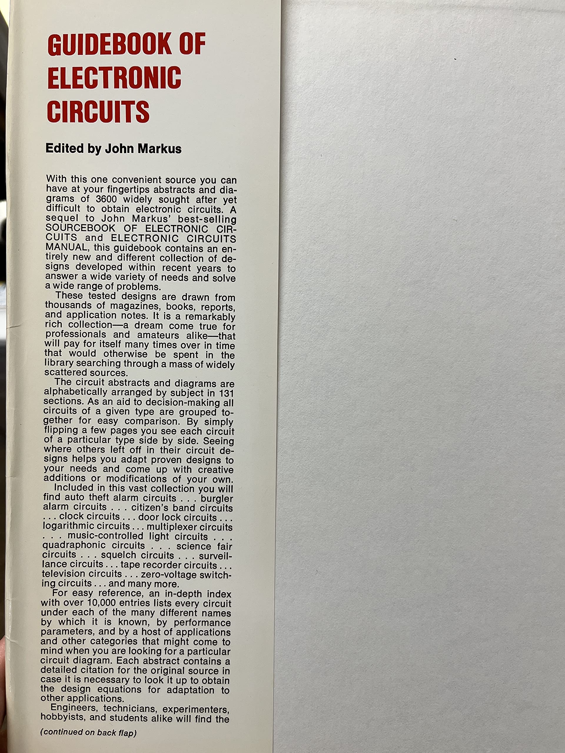 Guidebook of Electronic Circuits by John Markus Goodreads