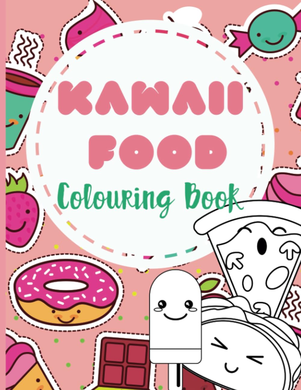 Kawaii Food Colouring Book Cute Food Pages To Color For Kids And