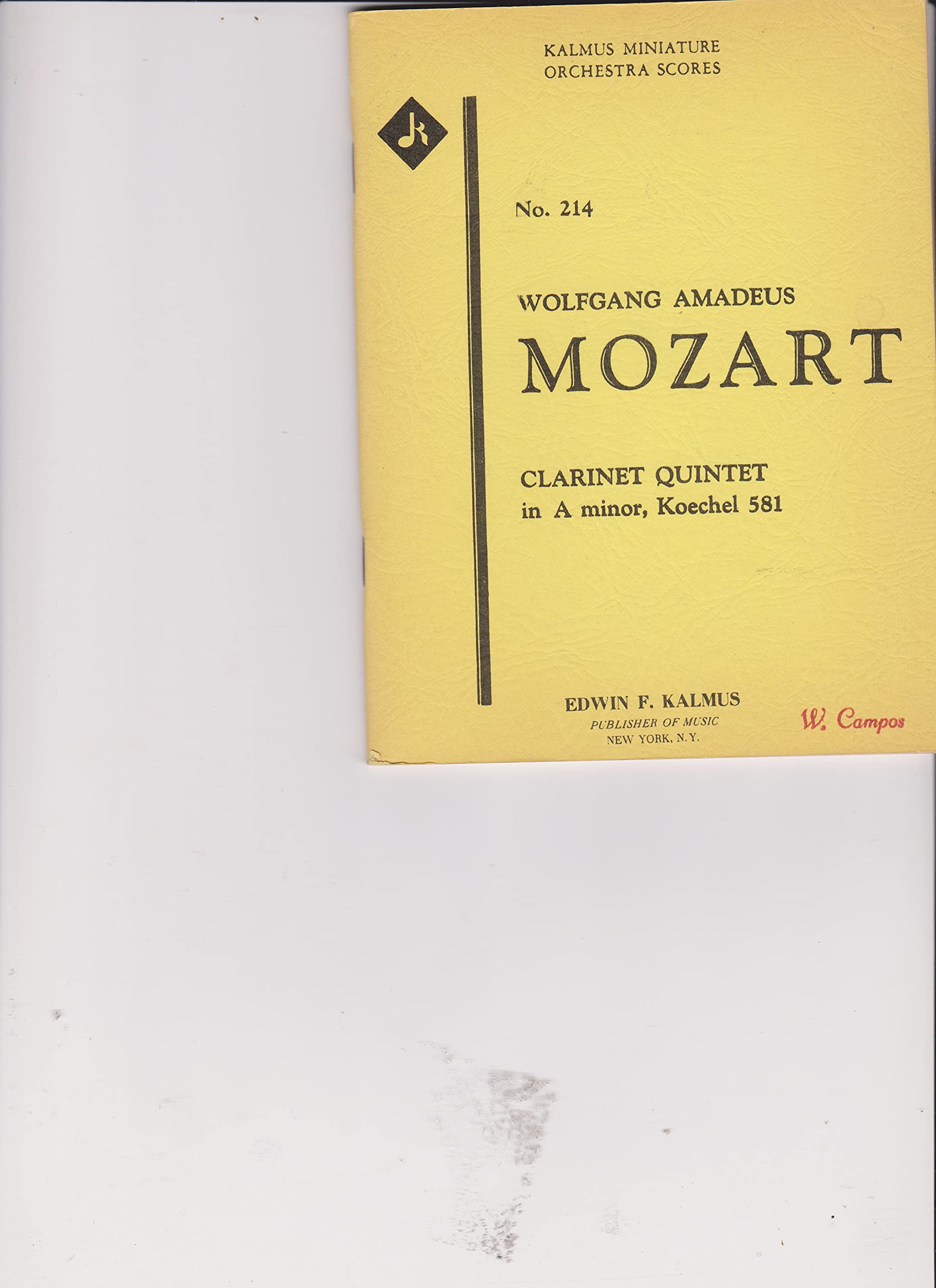 Quintet in a Minor, Koechel 581 by Wolfgang Amadeus Mozart