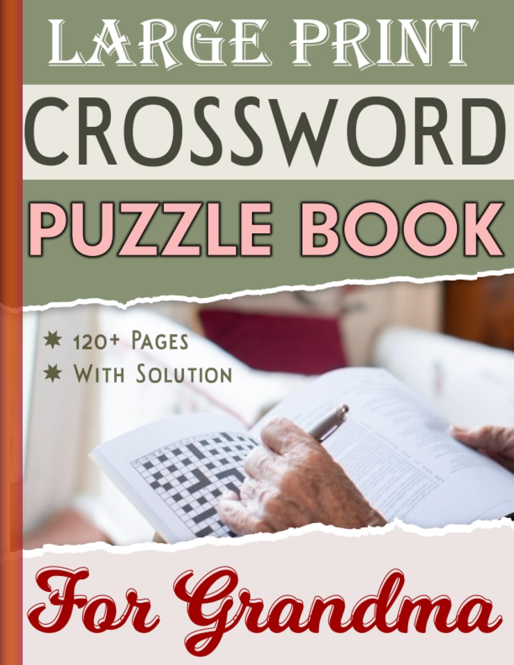 Large Print Crossword Puzzle Book For Grandma Challenging Crossword