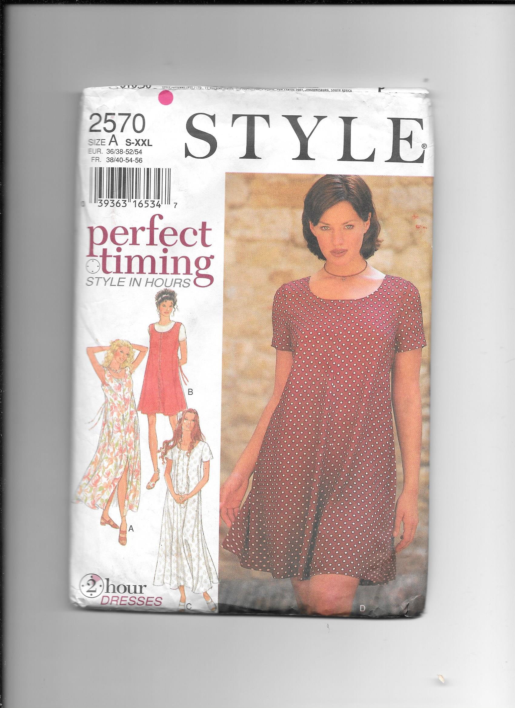 Style 2570 Sewing Pattern Misses's M L Xl Xxl, Easy Quick Flared Back ...