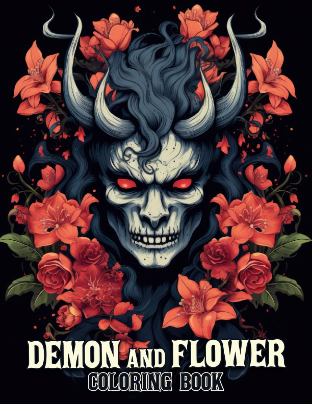 Demon And Flower Coloring Book Immerse Yourself in 30 Enchanting