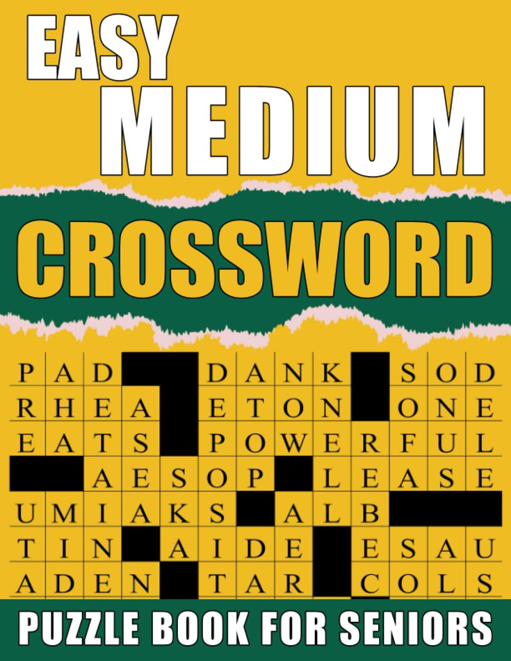 Easy Medium Crossword Puzzle Book For Seniors Stay Entertained and