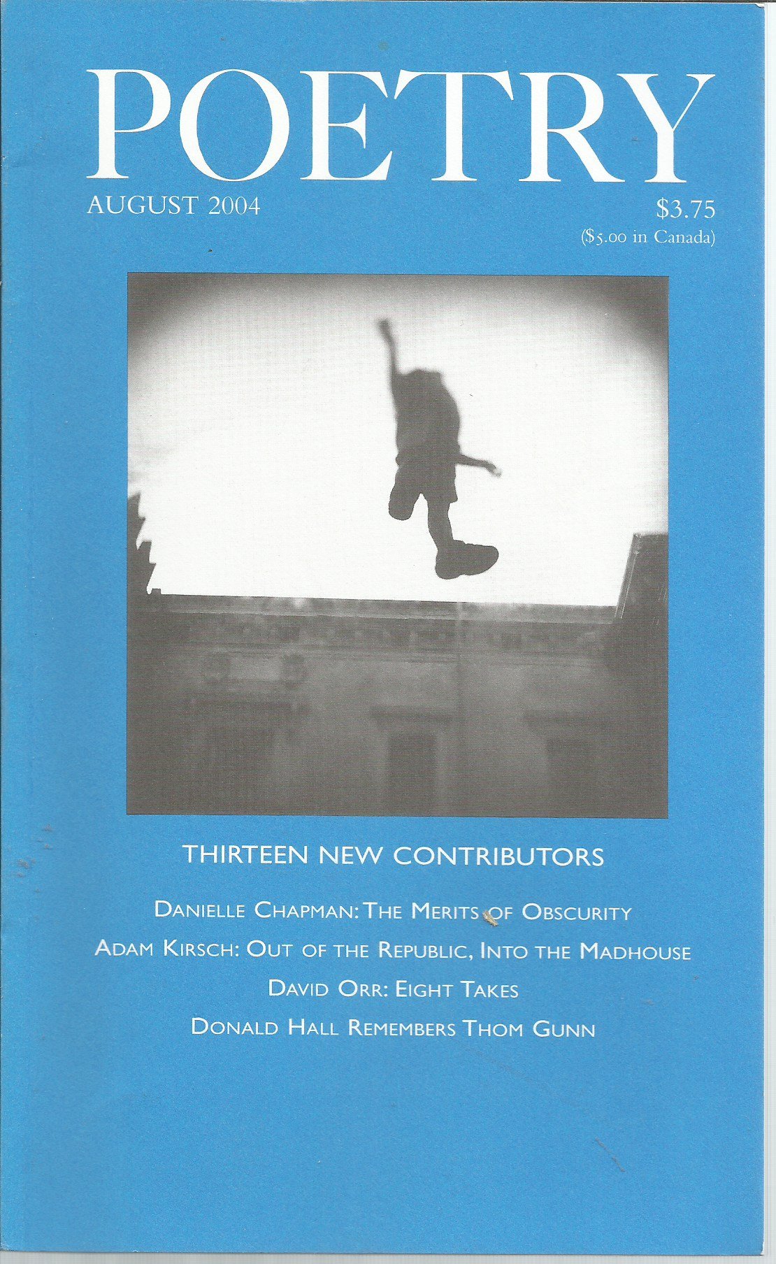 Poetry Magazine August 2004 book cover