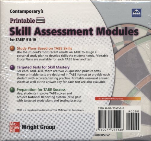 Contemporary's Printable Skill Assessment Modules for TABE 9 & 10 ...