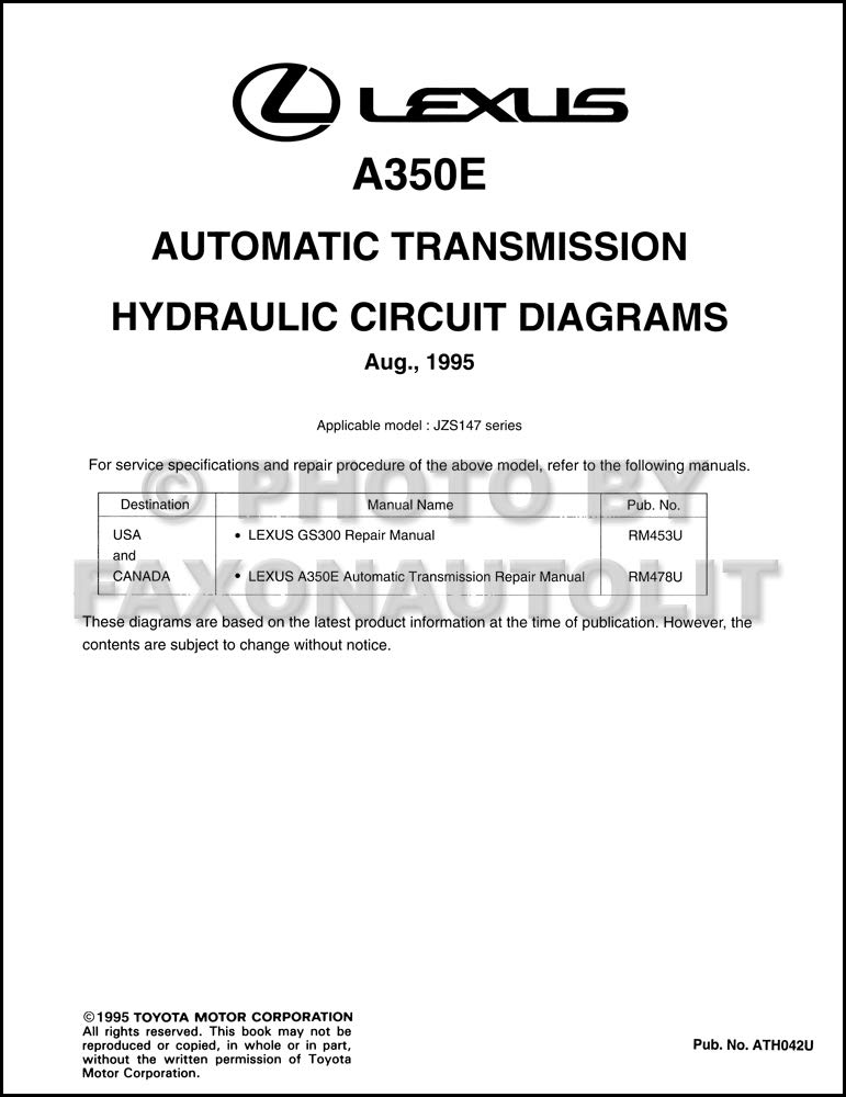 1996 Lexus GS300 Automatic Transmission Hydraulic Circuit Diagrams by