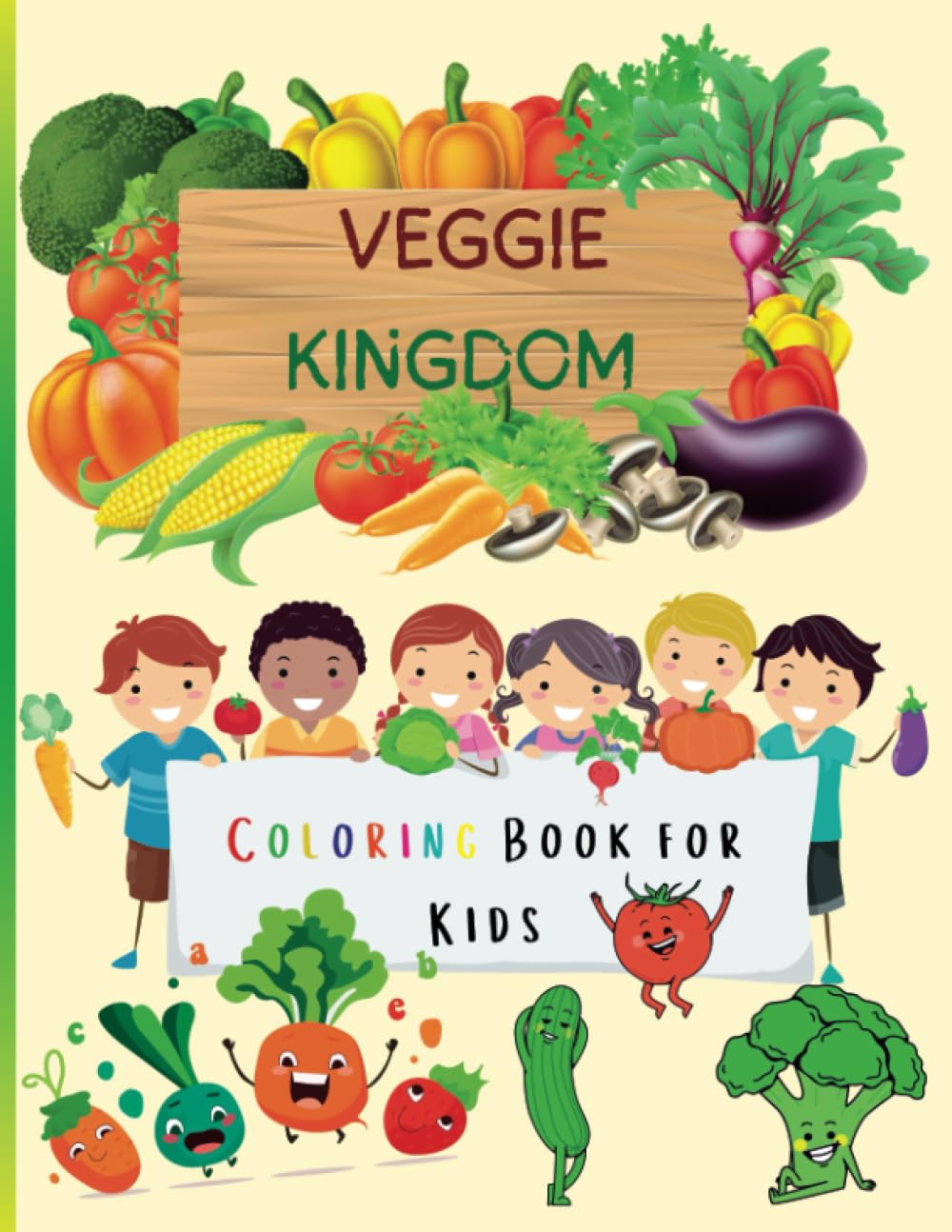 VEGGIE KINGDOM Coloring book for kids Alphabet & Vegetables Coloring