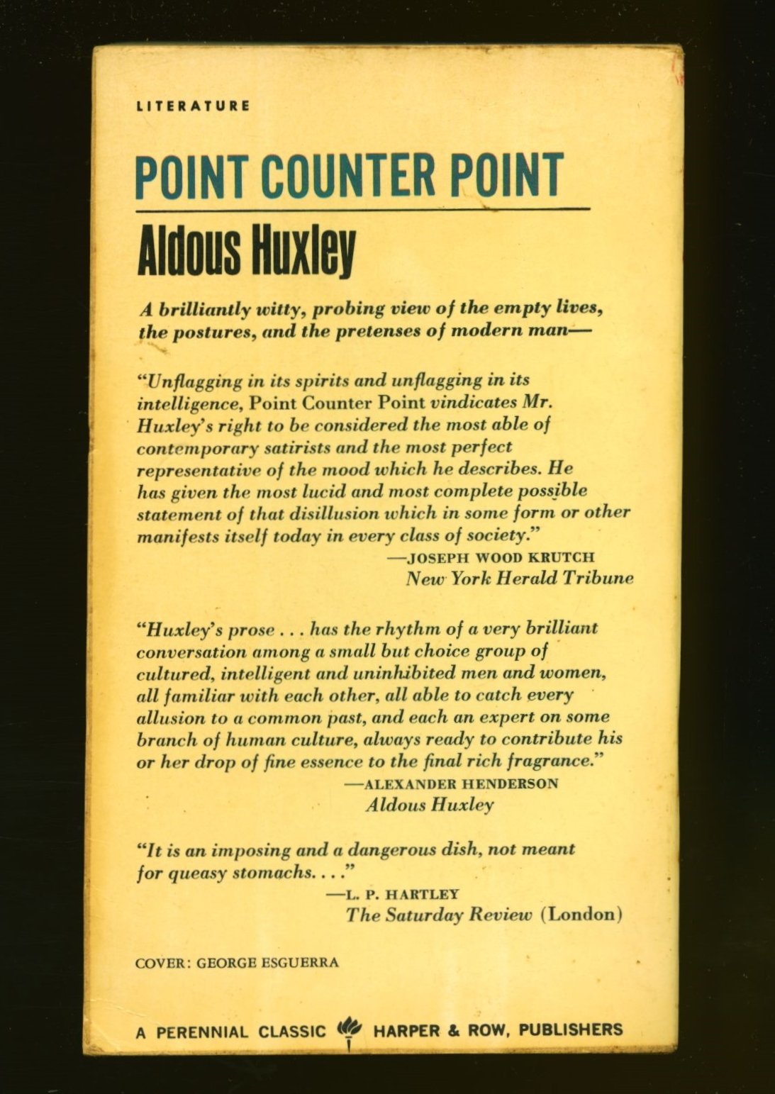 Point Counterpoint by Aldous Huxley Goodreads