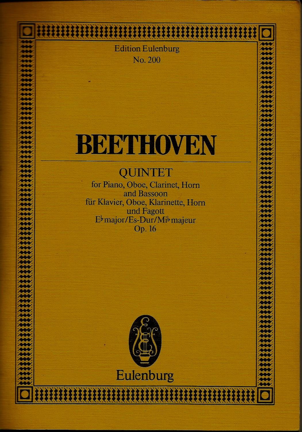 Beethoven Op. 16 Quintet Eb Major for Pianoforte, Oboe, Horn and Bassoon by unknown