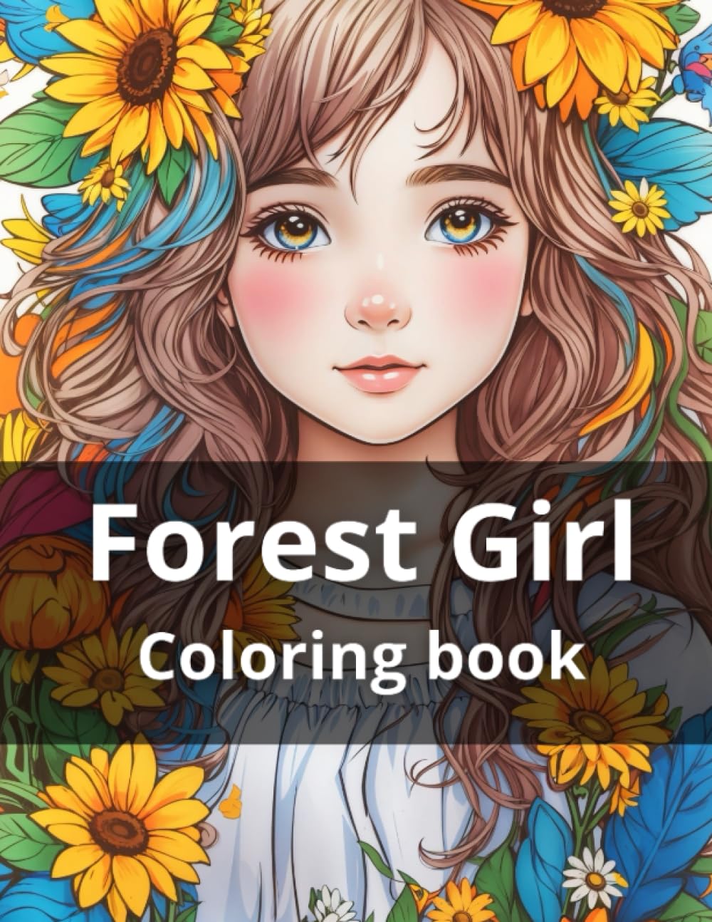 Forest Girl Coloring Book: A Coloring Book for Adults Featuring Scenic ...