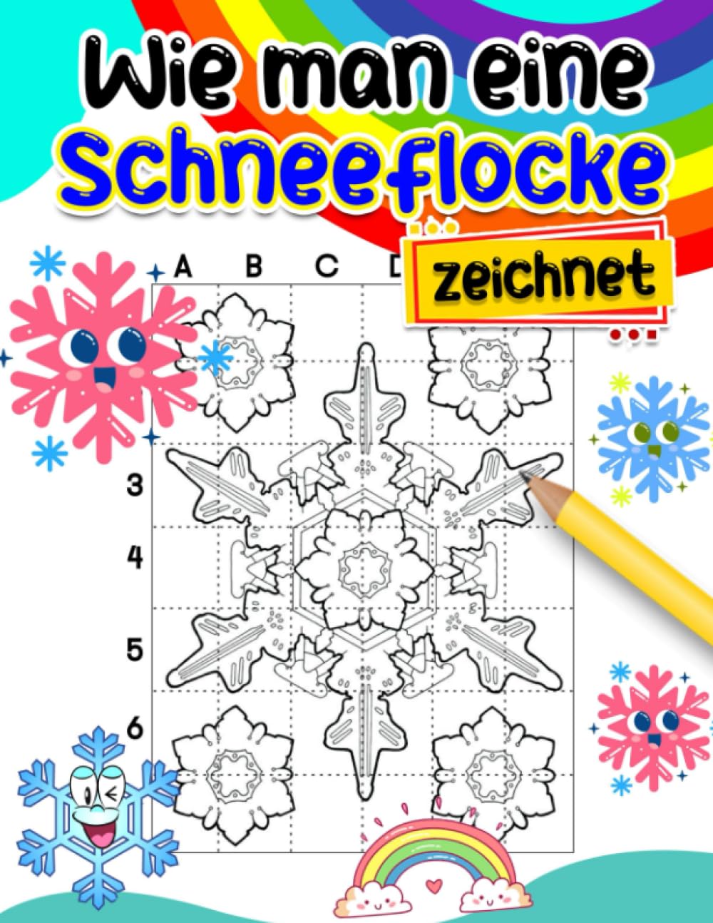 Wie man eine Schneeflocke zeichnet: Sammlung von 30 Schritt-für-Schritt