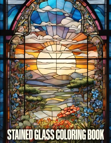 Stained Glass Coloring Book: Serene Botanical Coloring Book: A Tranquil