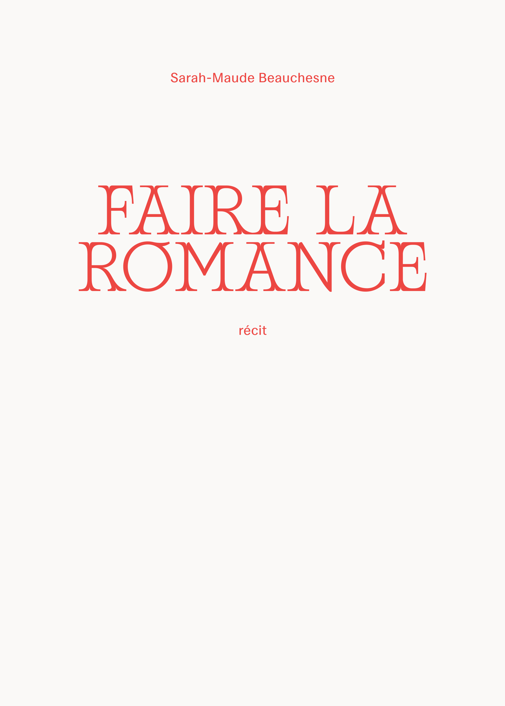 FAIRE LA ROMANCE