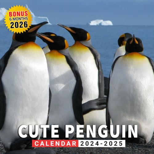 Cute Penguin Calendar 2024 2025 Three Years Calendar, UK Bank