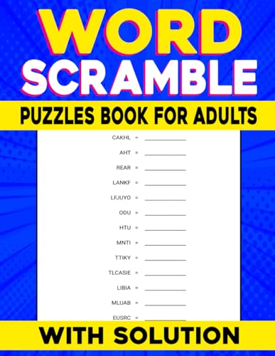 Word Scramble Puzzles Book For Adults with Solution: These brain ...