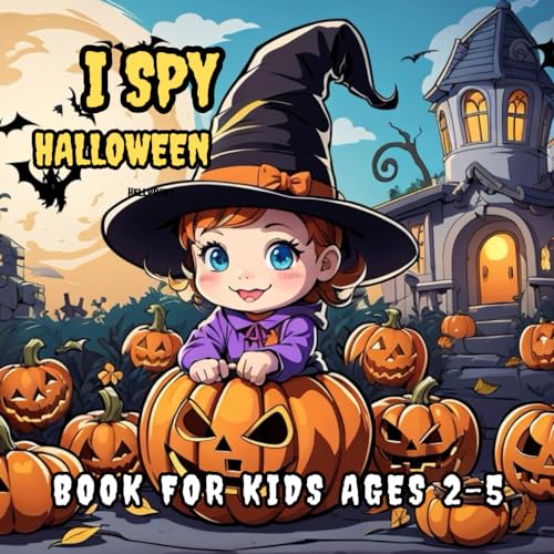 I Spy Halloween: A fun guessing game book with coloring pictures. For