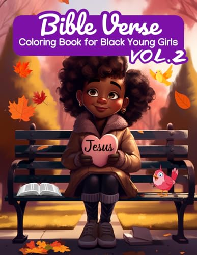 Bible Verse Coloring Book for Black Young Girls Vol.2: Christian Faith ...
