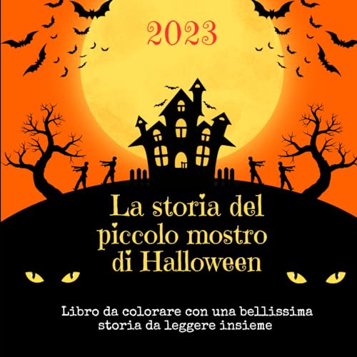 La storia del piccolo mostro di Halloween Libro da colorare con una