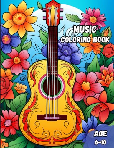 Music Coloring Book: Awesome music coloring book for kids age 6-10